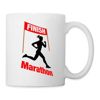 Frauen-Marathon-Ziel – Rennsieg - Tasse - Weiß - Rechts