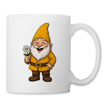 Fröhlicher Blumenwichtel - Tasse - Weiß - Rechts