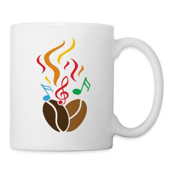 Grains de café avec notes de musique - Mug blanc - blanc - Droite