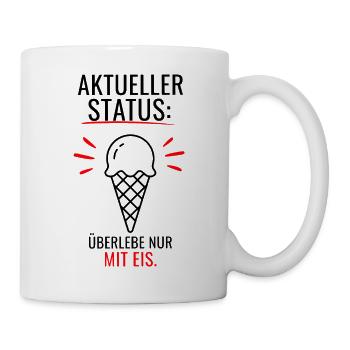 Eis geht immer - Fröhliches Sommer Sonne T-Shirt - Tasse - Weiß - Rechts