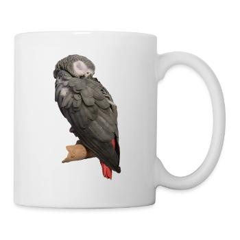 Schlafender Vogel Graupapagei - Tasse - Weiß - Rechts