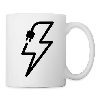 Elektriker Blitz Stecker Energie Symbol - Tasse - Weiß - Rechts