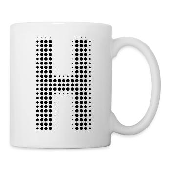 Buchstabe H – Punktmuster Initial Design - Tasse - Weiß - Rechts