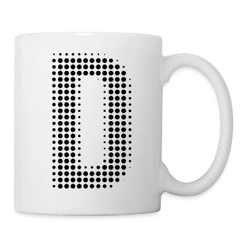 Buchstabe D – Punktmuster Initial Design - Tasse - Weiß - Rechts