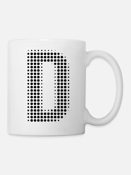 Buchstabe D – Punktmuster Initial Design - Tasse - Weiß