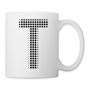 Buchstabe T – Punktmuster Initial Design - Tasse - Weiß - Rechts