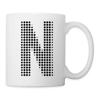Buchstabe N – Punktmuster Initial Design - Tasse - Weiß - Rechts