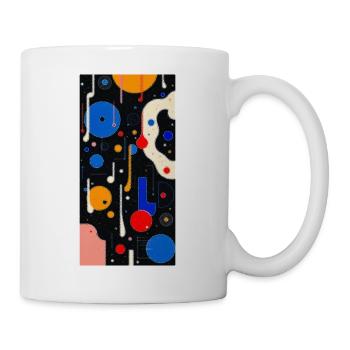 Lebendiges, abstraktes, geometrisches Design  - Tasse - Weiß - Rechts