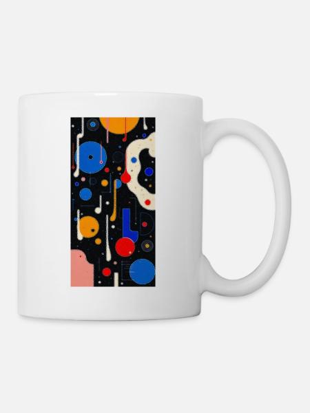 Lebendiges, abstraktes, geometrisches Design - Tasse - Weiß