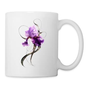 Purple Iris Blossom Elegant Floral Art - Mug - white - Right