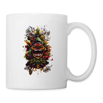 Psychedelischer Blütenkronen-Totem - Tasse - Weiß - Rechts