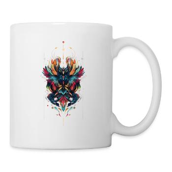 Farbwunder Schmetterlings Ornament - Tasse - Weiß - Rechts