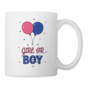 Gender Reveal Girl Or Boy Baby Shower Baby - Mug - white - Right