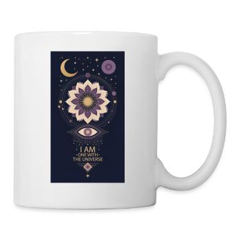 Mondmandala: Eins mit dem Universum - Tasse - Weiß - Rechts