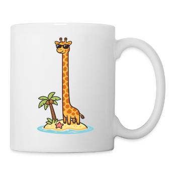 Giraffe mit Sonnenbrille auf Insel - Tasse - Weiß - Rechts