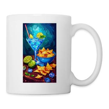Blue cocktails and summer nachos - Mug - white - Right