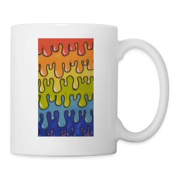 Buntes Regenbogen Schleim Muster - Slime Art - Tasse - Weiß - Rechts