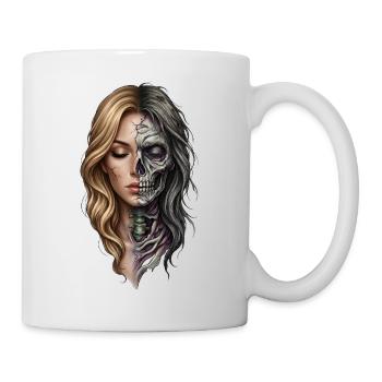 La vie et la mort en portrait - Mug blanc - blanc - Droite