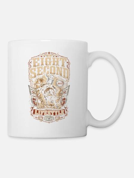 Rodeo Amerikanisch Eight Second Lifestyle - Tasse - Weiß