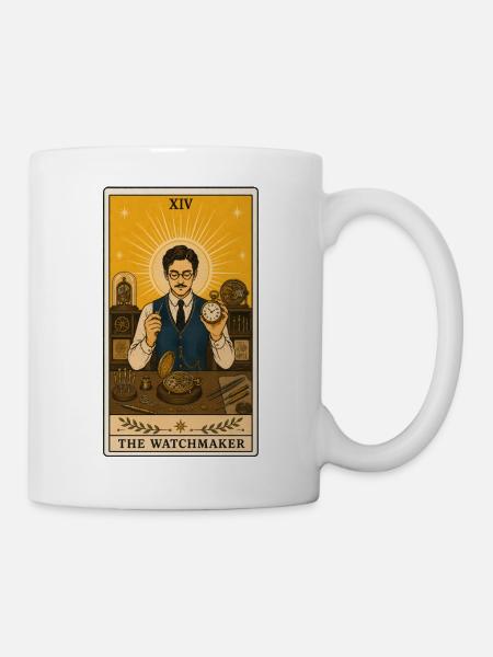 Uhrmacher | Uhren Beruf Tarot - Tasse - Weiß