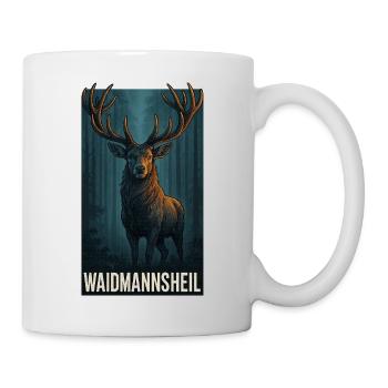 Waidmanns Heil: Hirsch im Wald - Tasse - Weiß - Rechts