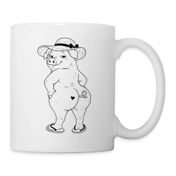 Cochon par derrière - Mug blanc - blanc - Droite