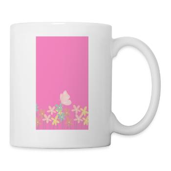 Bouquet de fleurs aquarelles roses - Mug blanc - blanc - Droite