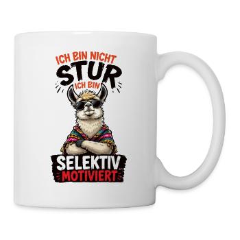 Selektiv Motiviert Lama Shirt - Tasse - Weiß - Rechts