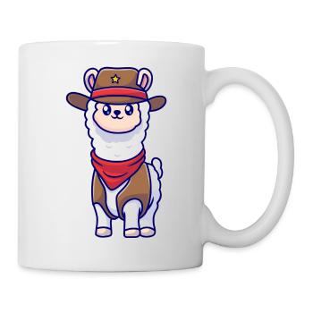 Illustration de lamas cow-boys - Mug blanc - blanc - Droite