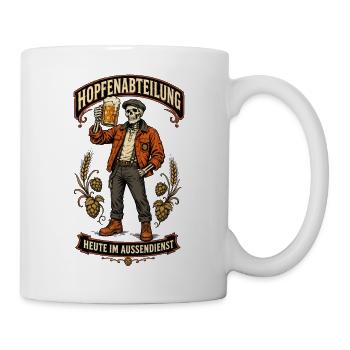 Hopfenabteilung Aussendienst Shirt - Tasse - Weiß - Rechts