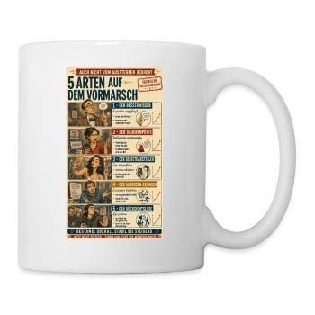 5 Arten auf dem Vormarsch - Tasse - Weiß - Rechts