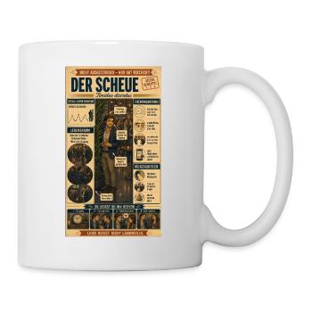 Der Scheue – nicht weg, nur gut versteckt - Tasse - Weiß - Rechts