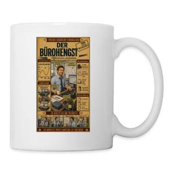 Der Bürohengst – zwischen Kaffee und Kalender - Tasse - Weiß - Rechts