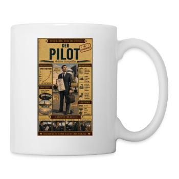 Der Pilot – ruhig bleiben, er hat eine Checkliste - Tasse - Weiß - Rechts
