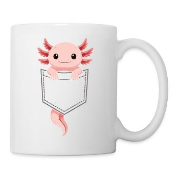 Mignon Axolotl qui sort de sa poche - Mug blanc - blanc - Droite