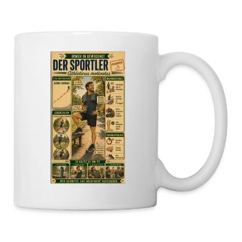 Der Sportler – Immer in Bewegung - Tasse - Weiß - Rechts