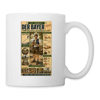 Der Bayer – Fest verwurzelt, Brezel und Bier - Tasse - Weiß - Rechts