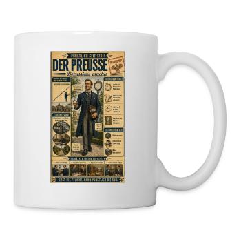 Der Preuße – Pünktlich und pflichtbewusst - Tasse - Weiß - Rechts