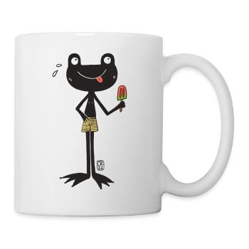 Grenouille avec glace - Mug blanc - blanc - Droite
