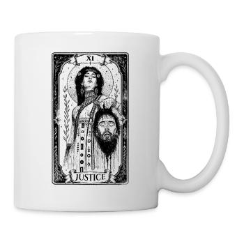 Justice – Judith & Holofernes Tarot Card Sticker - Mug - white - Right