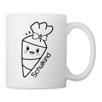 Schoolchild - cute school cone to color in - Mug - white - Right