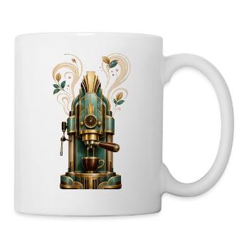 Machine café Art Déco Steampunk - Mug blanc - blanc - Droite