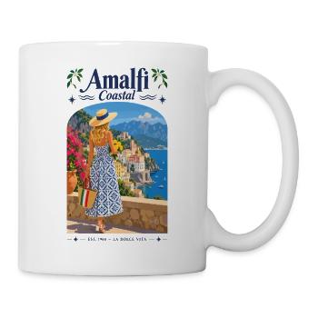 Amalfi Küstenblick Kleid-Print - Tasse - Weiß - Rechts