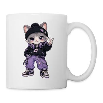Kawaii Straßenkatze - Tasse - Weiß - Rechts