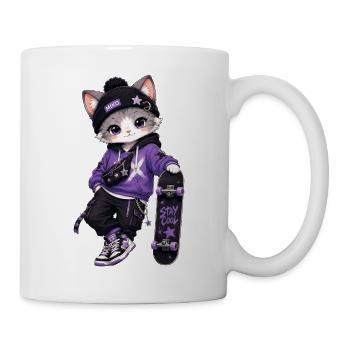 Kitten Miko Skate Purple Stars - Tasse - Weiß - Rechts