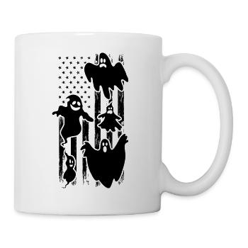 Fantôme d’Halloween Halloween Fantôme du drapeau américain - Mug blanc - blanc - Droite