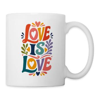 Love Is Love Vintage 70s Pride Motiv CSD Parade - Tasse - Weiß - Rechts