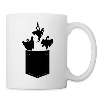 Funny Halloween Pocket Halloween Ghost - Tasse - Weiß - Rechts