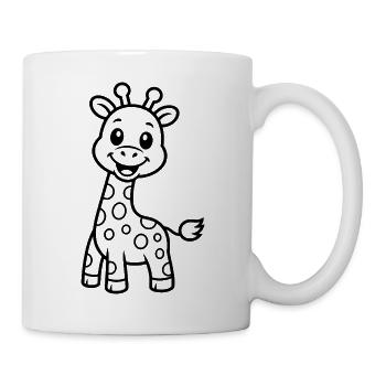 Cute Giraffe Kids Animal Motif - Mug - white - Right