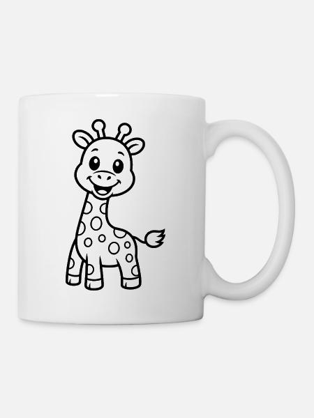 Süße Giraffe Kinder Tiermotiv - Tasse - Weiß